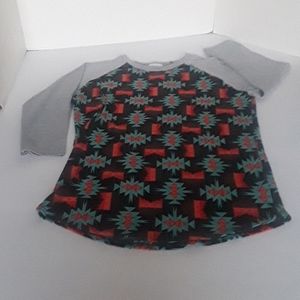 LuLa Roe Colorful 3/4 Sleeve T Shirt  S USA